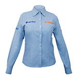 Camisa azul para dama, manga larga talla M, Truper CAM-AZ-DLM