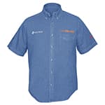[60342] Camisa de mezclilla para caballero, manga corta talla G CAM-MEZ-CL