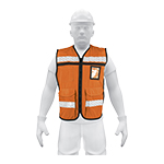 [14669] Chaleco brigadista con cintas reflejantes, color naranja CHS-900N