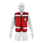 Chaleco brigadista con cintas reflejantes, color rojo CHS-900R