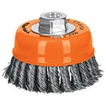 Carda copa 4' alambre trenzado grueso, eje 5/8'-11, Truper CT-610X