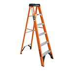 Escalera de tijera, tipo ll, 5 peldaños, fibra de vidrio EST-25FV