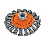 [14190] Carda tipo cónico 4' alambre trenzado, eje 5/8'-11, Truper CATR-4E