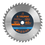 [18311] Disco sierra 12' para madera, 40 dientes centro 1', Truper ST-1240E